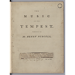 Tempest Vocal score Vocal score