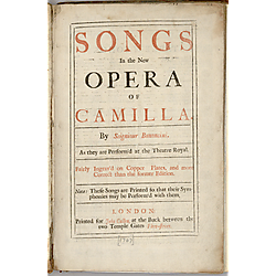 Camilla. Vocal score. Vocal score. English