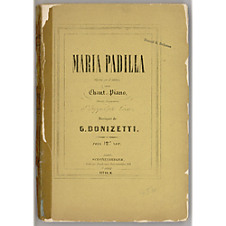Maria Padilla. Vocal score. Vocal score. French