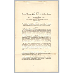Allegheny County Court of Common Pleas: Roger Jeffrey, William Moore, A.M. Mooreland, Morrison Foster v. City of Pittsburgh and 17th Ward School (2 copies)