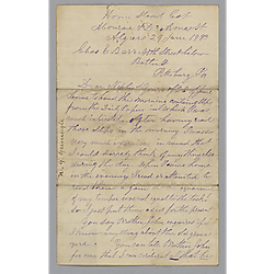 Letter from Nathaniel G. Gunnegle to nephew, Charles E. Barr