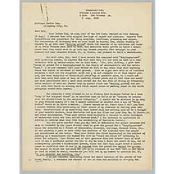 Letter from Nathaniel G. Gunnegle to Morrison Foster; retyped by Evelyn Morneweck (2 copies)