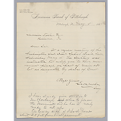 Letter from George Moke to Morrison Foster