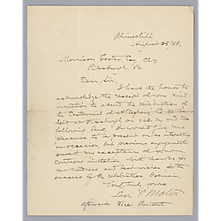 Letter from Levi P. Martin to Morrison Foster