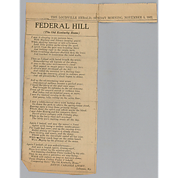News clipping, "Federal Hill (The Old Kentucky Home," The Louisville Herald