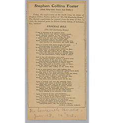 News clipping, "Federal Hill (My Old Kentucky Home)"