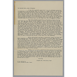 Mrs. Maude Rowan Starr to Her Majesty Marie, Queen of Rumania (2 copies)