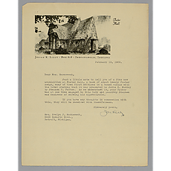 Letter from Josiah Lilly to Evelyn Morneweck