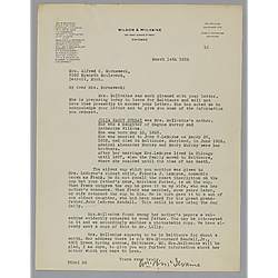 Letter from William McIlvaine to Evelyn Morneweck