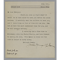 Letter from Julie McIlvaine to Evelyn Morneweck