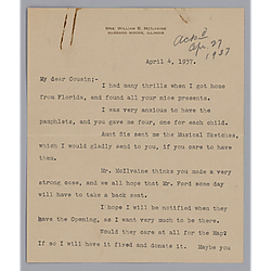 Letter from Julie McIlvaine to Evelyn Morneweck