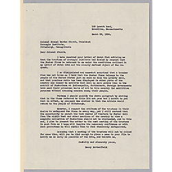 From Henry Butterfield to Colonel Samuel Harden Church