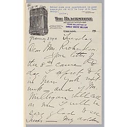 From Henrietta Crosman to Mrs. Richardson