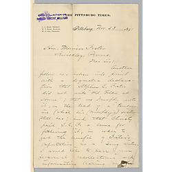 From Gen. H. Welshous to Morrison Foster
