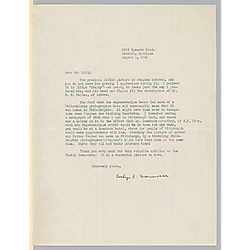 From Evelyn Foster Morneweck to Josiah K. Lilly