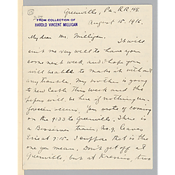From Evelyn Foster Morneweck to Harold Vincent Milligan