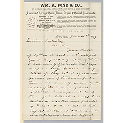 Letter from William A. Pond & Co. to Morrison Foster