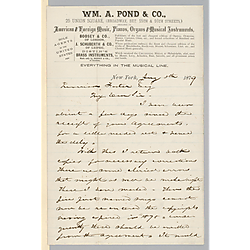 Letter from William A. Pond & Co. to Morrison Foster