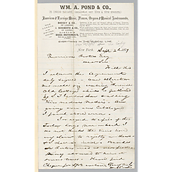 Letter from William A. Pond to Morrison Foster