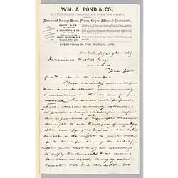 Letter from William A. Pond to Morrison Foster
