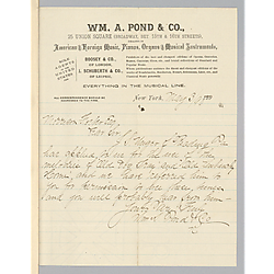 Letter from William A. Pond to Morrison Foster
