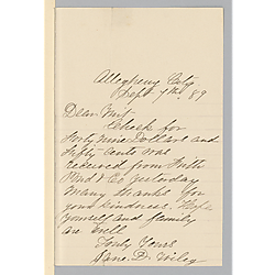 Letter from Jane (Foster) Wiley to Morrison Foster