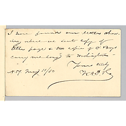 Letter from William A Pond to Morrison Foster