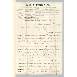 Letter from William A. Pond & Co. to Morrison Foster