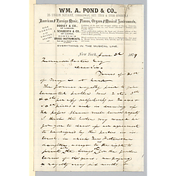 Letter from William A. Pond & Co. to Morrison Foster