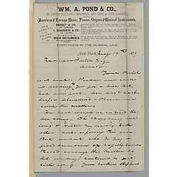 Letter from William A. Pond & Co. to Morrison Foster
