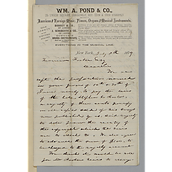 Letter from William A. Pond & Co. to Morrison Foster