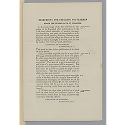 Library of Congress Directions for Securing Copyrights