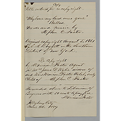 Letter from Morrison Foster to Library of Congress