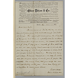 Letter from Oliver Ditson & Co. to Mrs. Stephen Foster (Jane D. Wiley)