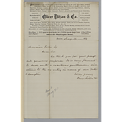 Letter from Oliver Ditson & Co. to Morrison Foster