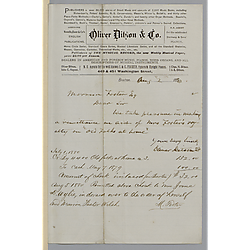 Letter from Oliver Ditson & Co. to Morrison Foster