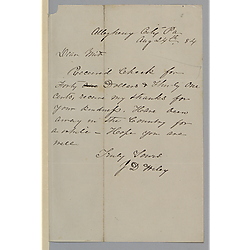 Letter from Jane (Foster) Wiley to Morrison Foster