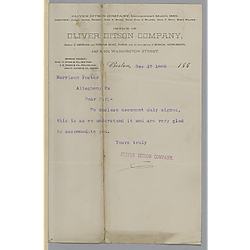 Letter from Oliver Ditson & Co. to Morrison Foster