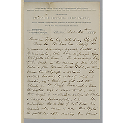Letter from Oliver Ditson & Co. to Morrison Foster