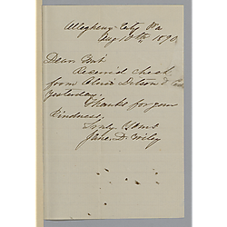 Letter from Jane (Foster) Wiley to Morrison Foster