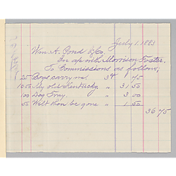 July 1883 royalty statement from William A. Pond & Co.