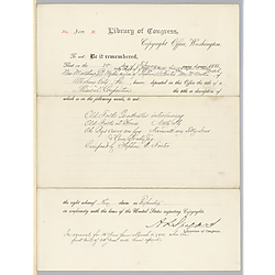 Library of Congress Copyright Certificate for "Old Folks Quadrilles"