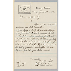 Letter from Library of Congress to Morrison Foster