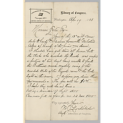 Letter from Library of Congress to Morrison Foster