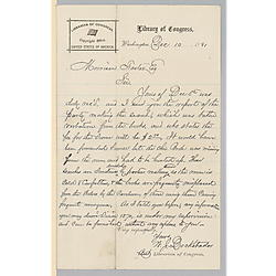 Letter from Library of Congress to Morrison Foster