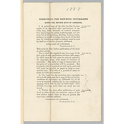 Library of Congress Directions for Securing Copyrights