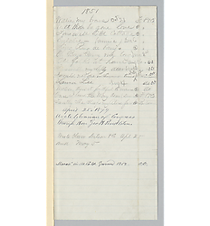 List of Foster songs with copyright dates and publishers (when known), titled 1851 at the top
