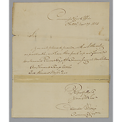Letter from Commissary General's Office to William Foster
