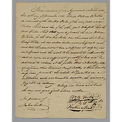 Memorandum of Agreement between William Foster and Reuben Neal