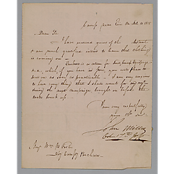 Letter from Col. John Miller to William Foster